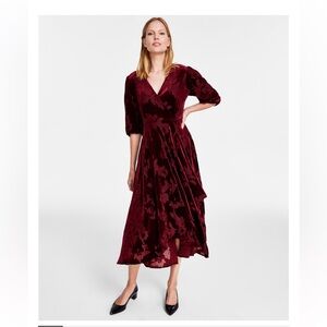 Calvin Klein Burgundy Midi Dress